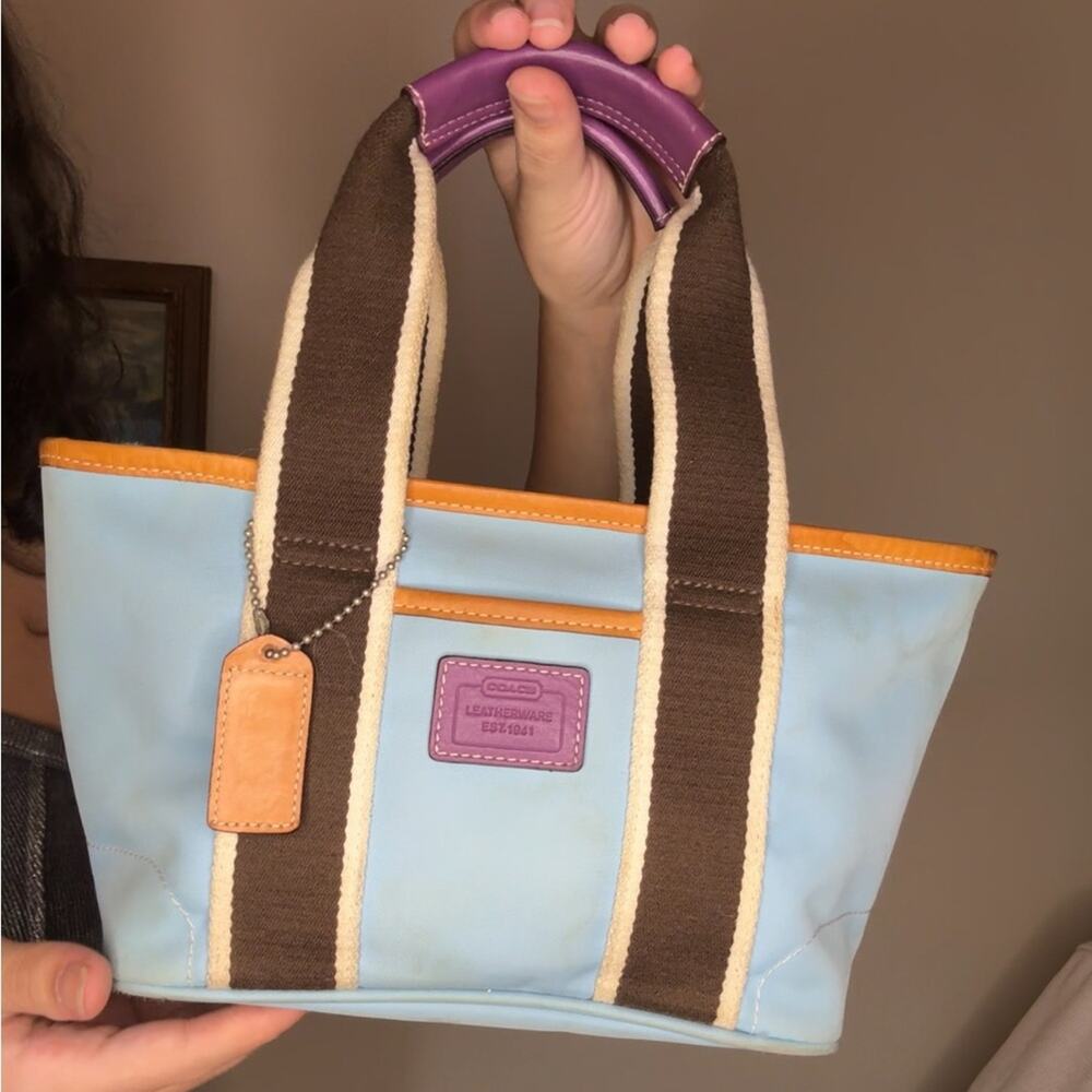 Coach Vintage Mini Hampton Bag Tote Y2K Colorblock